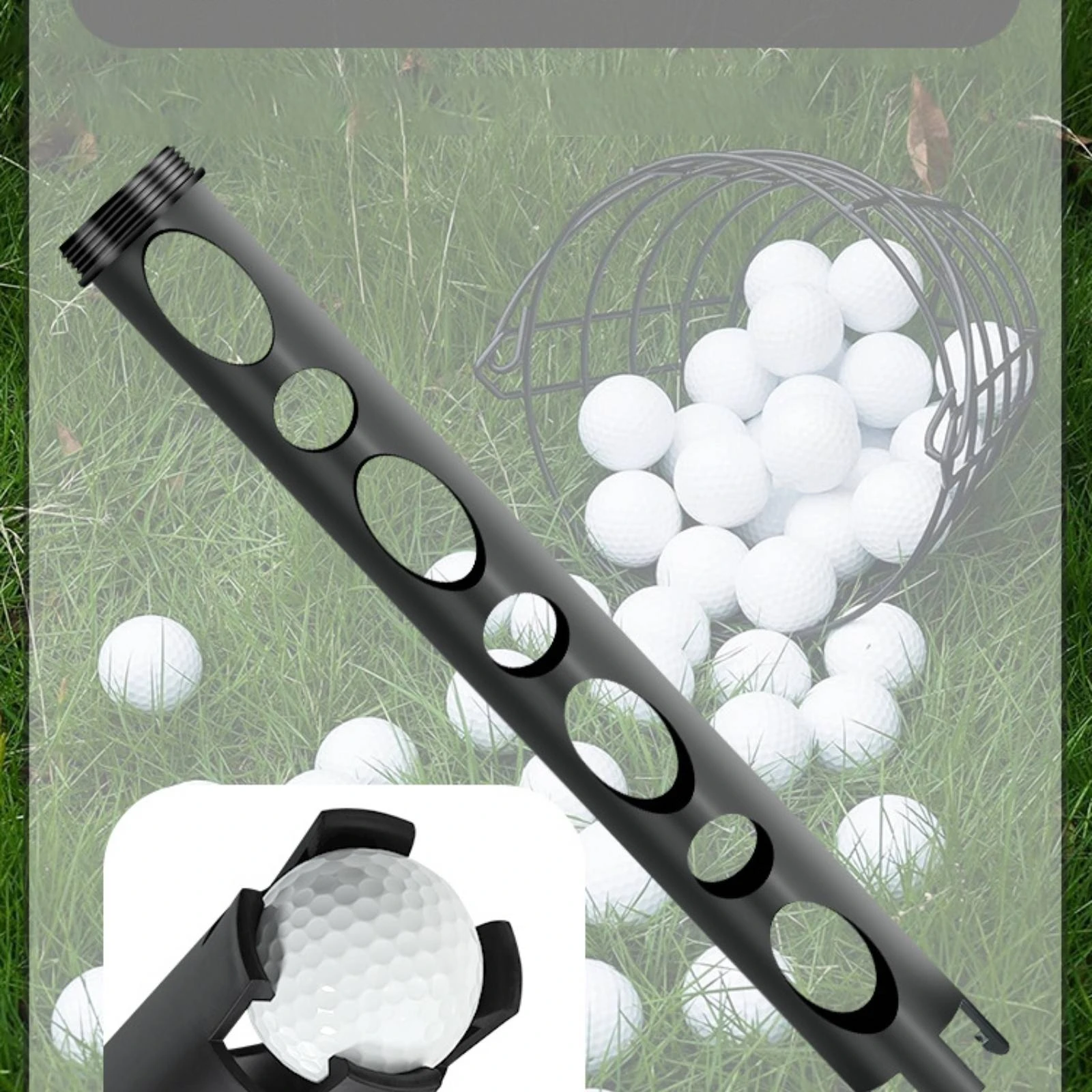 Golf Ball Retriever Tube Compact Two-Section Golf Ball Retriever Large Capacity Easy to Use for Golfers, Course Maintenance
