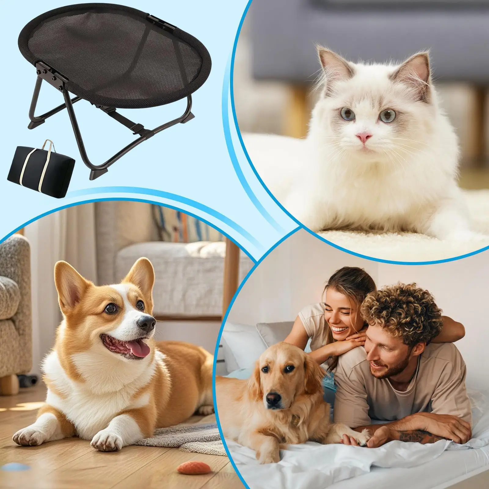 Dog Cot Bed Foldable Soft Hammock Indoor Camping Cat Cot Beds For Small Medium Kitten Puppy Indoor Outdoor Home Garden Travel view 5