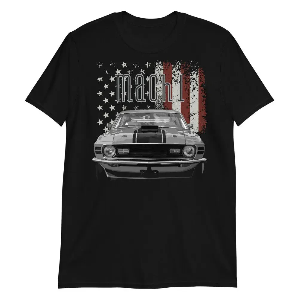 1970 Mustang Mach 1 camiseta clásica americana Muscle Car manga corta Casual 100% algodón cuello redondo verano camiseta para hombre talla S-3XL