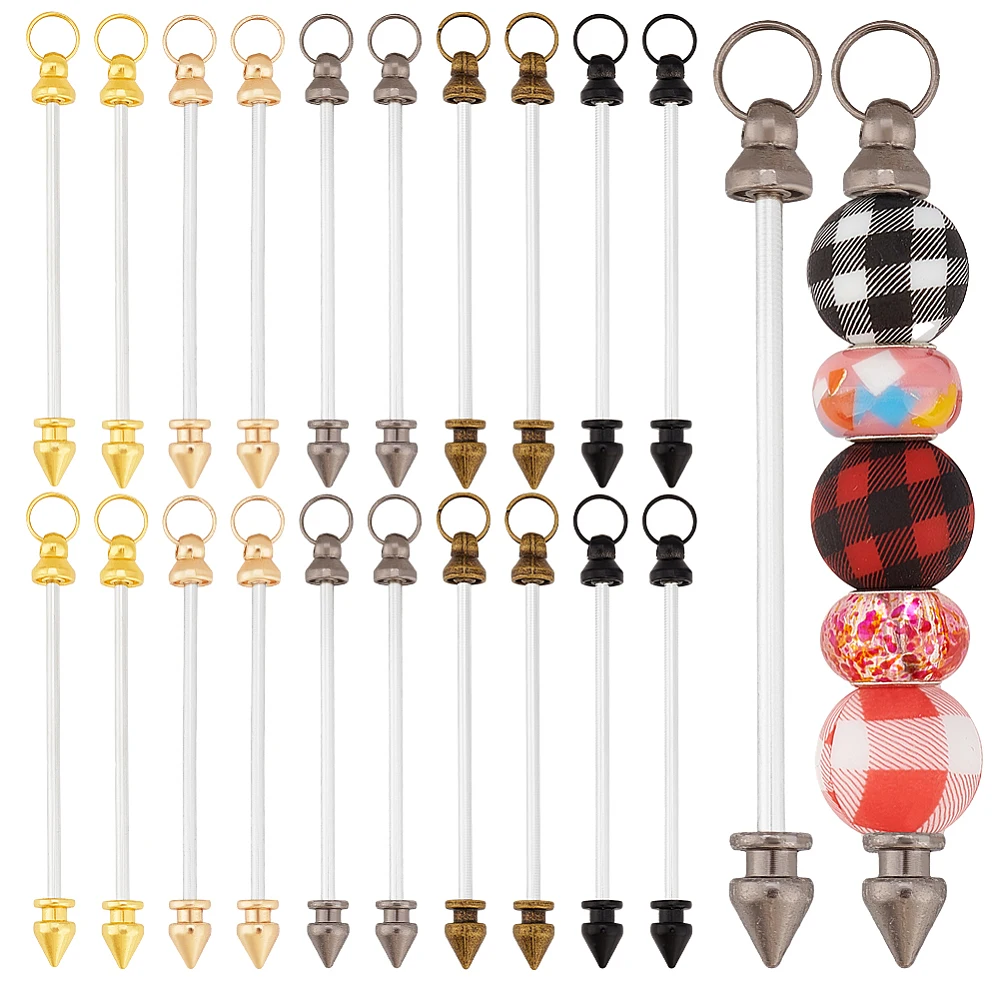 

1 Set 30Pcs 5 Colors Alloy Rivet Studs Pyramid Spikes with Iron Findings Mixed Color 87Mm