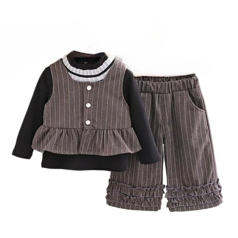 

New Autumn Baby Clothes Children Girls Vest Long Sleeved T-Shirt Pants 3Pcs/Sets Kids Clothing Infant Costume Toddler Tracksuits