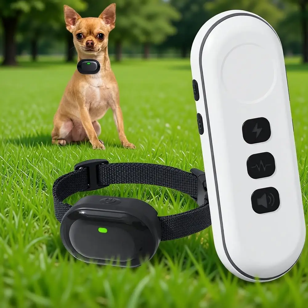 

Ультралегкий тонкий ошейник для дрессировки собак с пультом 1300T для собак весом 2,3-6,8 кг, 198 уровней точного контроля, перезаряжаемый, черный