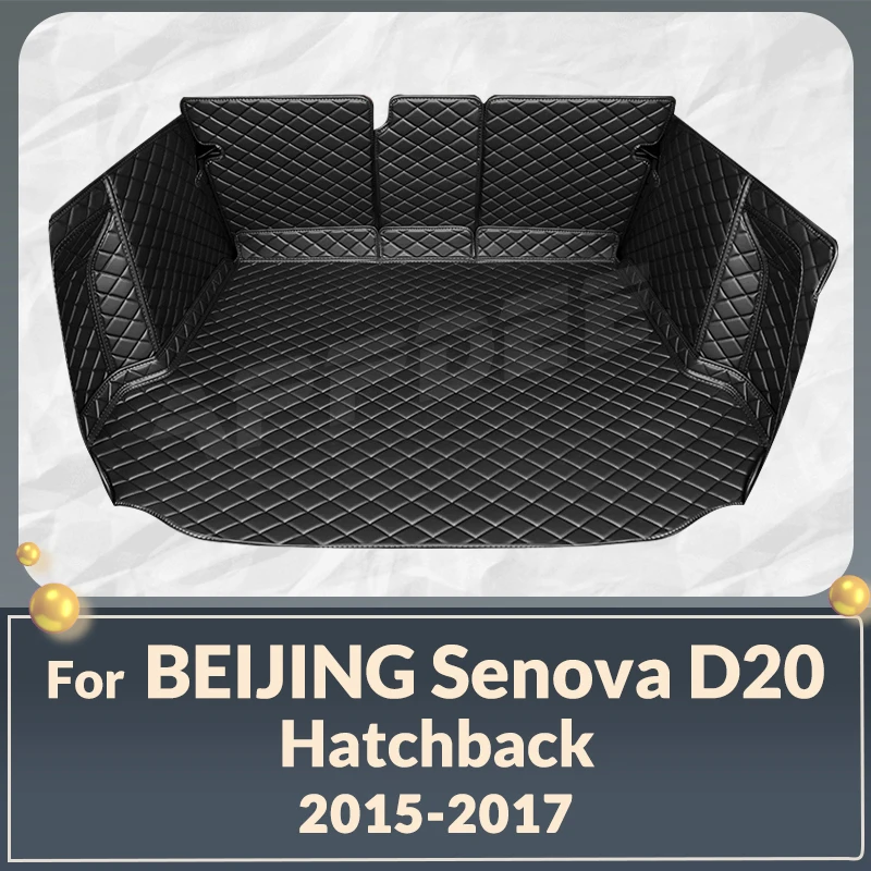 

Auto Full Coverage Trunk Mat For Beijing Senova D20 Hatchback 2015-2017 16 Car Boot Cover Pad Interior Protector Accessories