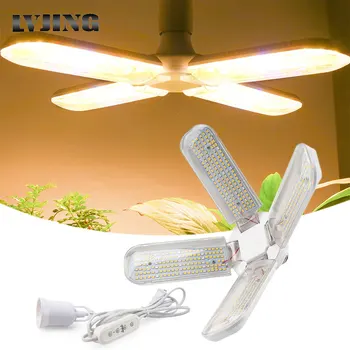 30W 40W 50W rozrządu składana lampa LED do uprawy E27 pełne spektrum fitolampa dla roślin nasiona kwiatów szklarni