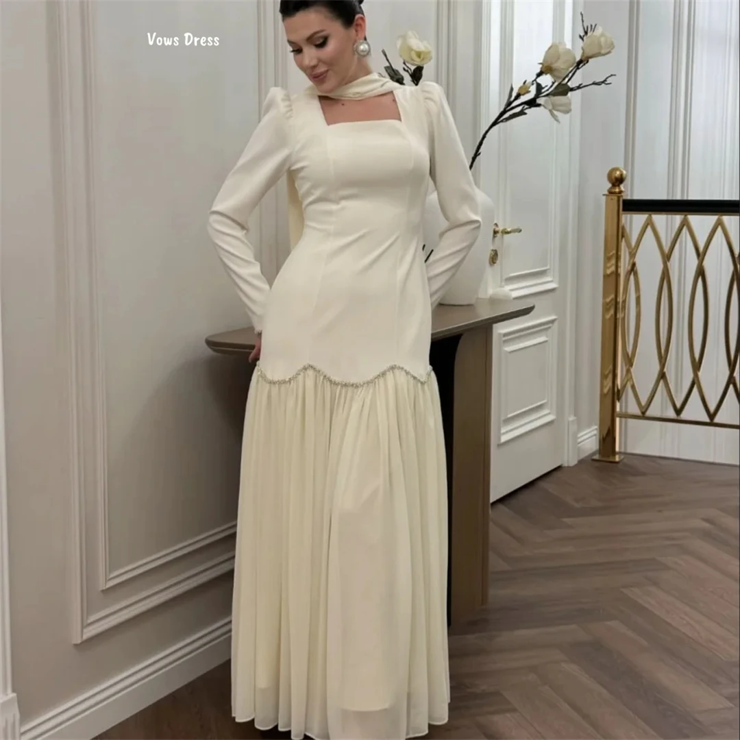 Vows Chiffon Robes De Cocktail Dresses for Special Occasions Luxurious Party Dresses Luxury Square Leader Custom Made Gala Dress