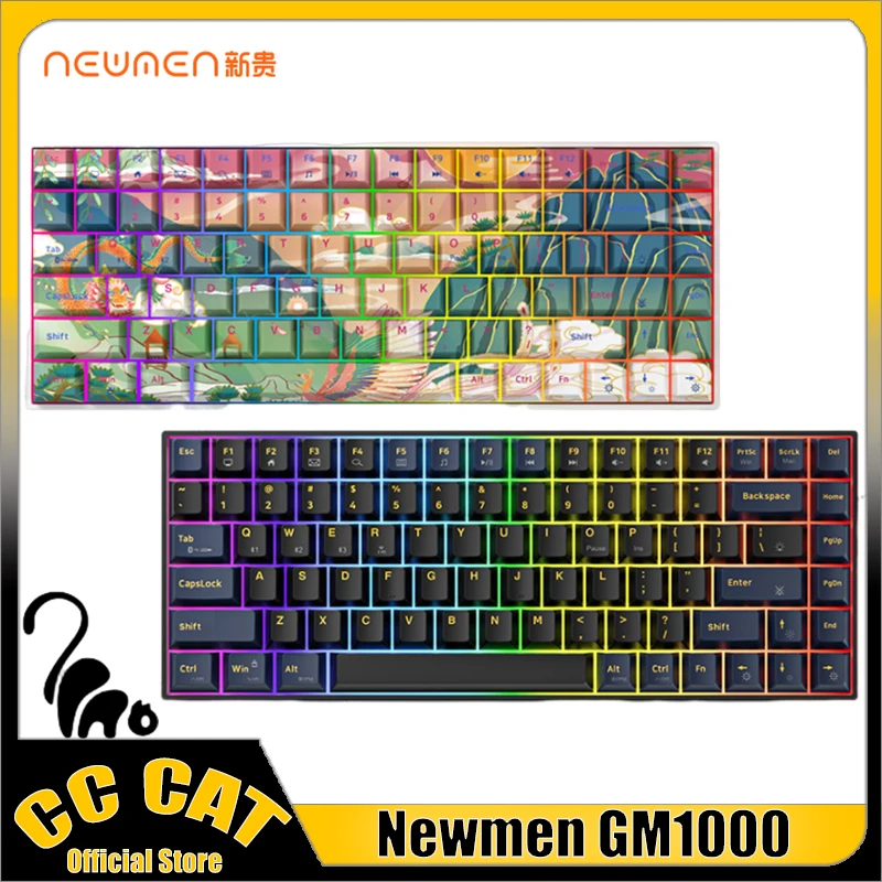 

Newmen GM1000 Mechanical Keyboard USB/2.4G/Bluetooth Wireless Keyboard 3 Mode 100 Keys GM840Pro Gaming Keyboards Hot Swap Gifts