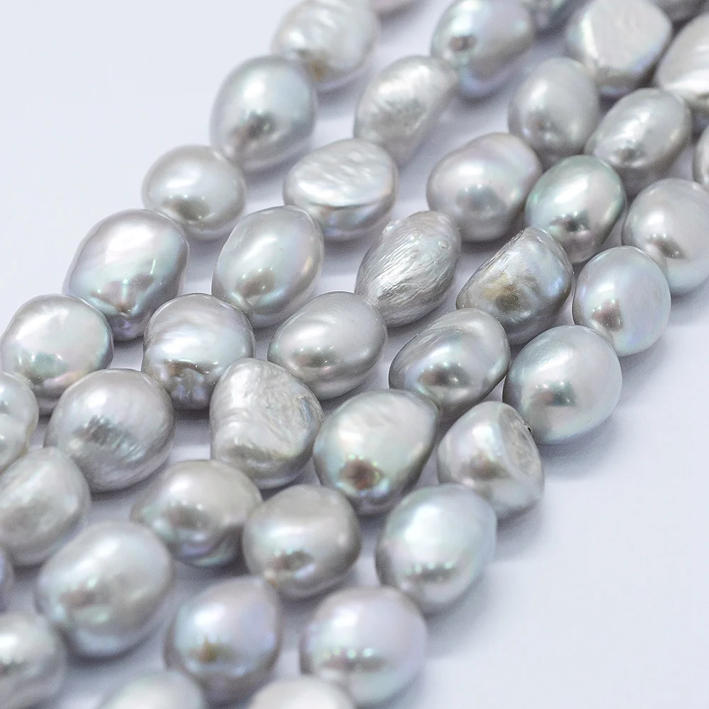 

3 Strands Natural Cultured Freshwater Pearl Beads Potato Shape 8~9x8~9x8~9mm For Women Handmade Earring Necklace Jewelry Making