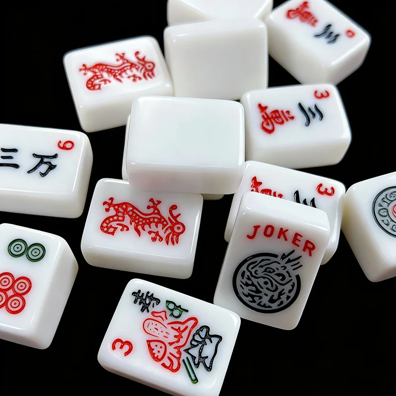 

High Quality Mahjong Playing Card Set Large Size Waterproof Durable Plastic Foldable Eco-friendly Family Party Entertainment