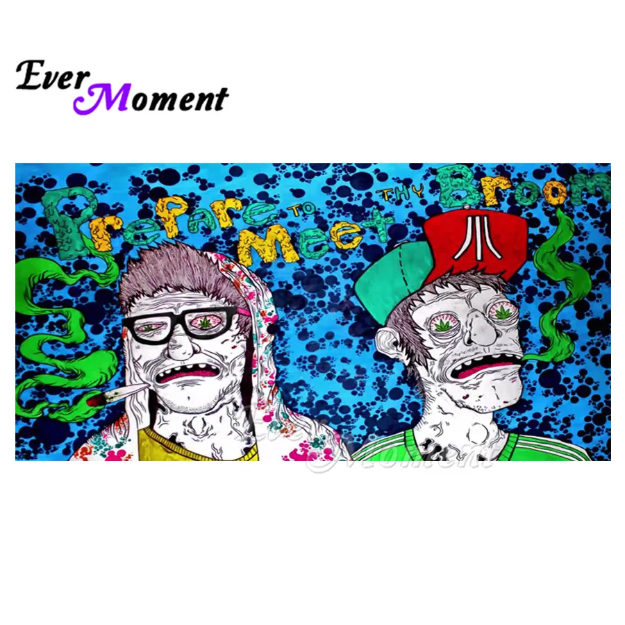 Ever Moment Diamond Painting Full Square Cross Stitch Man Smoke Glasses Picture Of Rhinestone Diamond Embroidery ASF1939