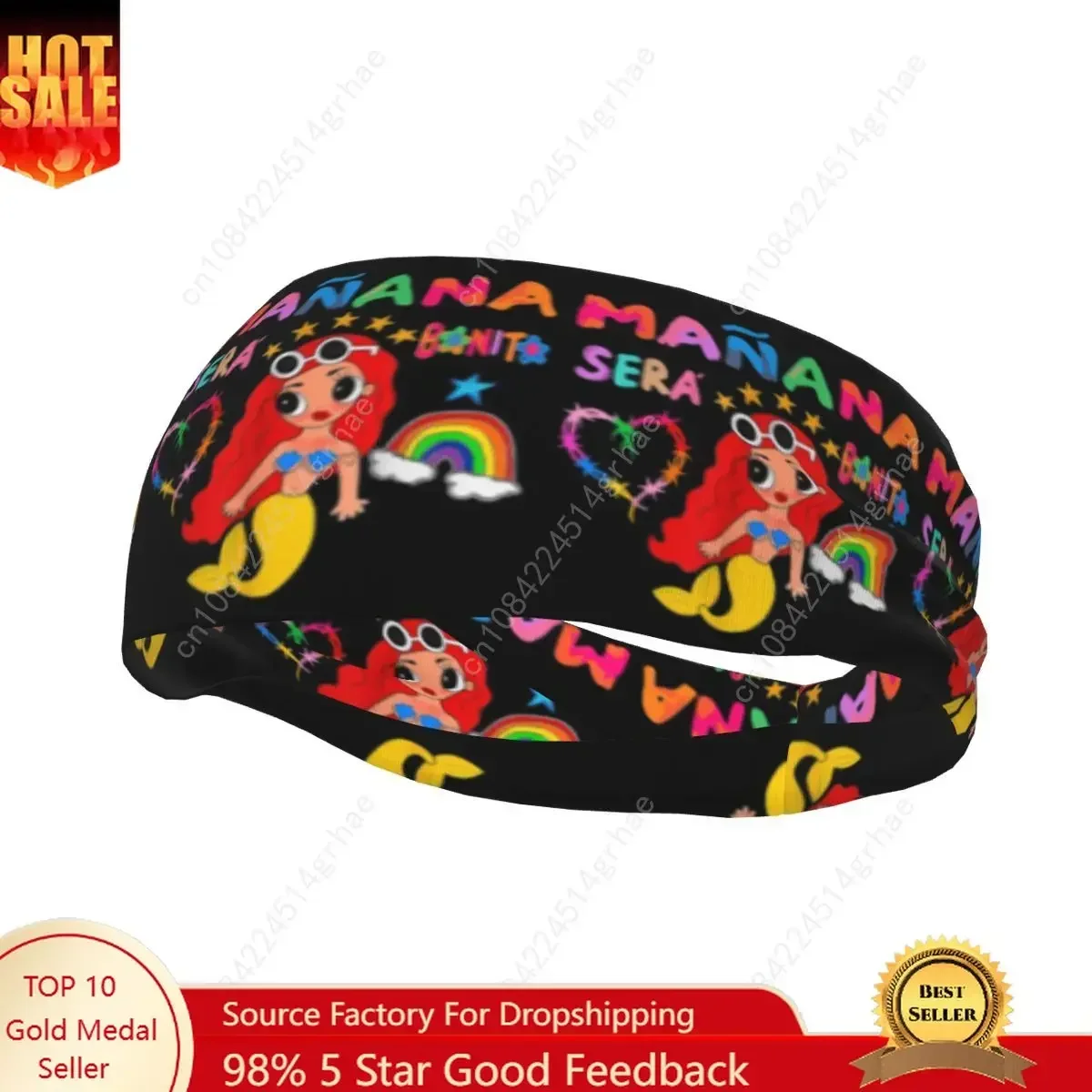 

Karol G Manana Sera Bonito Sweatband Elastic Running Sweat Headband Non Slip Hair Bandages Gym Fitness Yoga Hair Sweat Bands