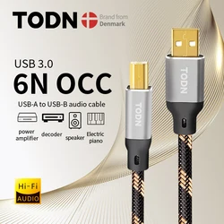 Kabel cyfrowy TODN Hifi USB dac Wysokiej jakości kabel cyfrowy 6N OCC typu A do typ B Hifi do transmisji danych