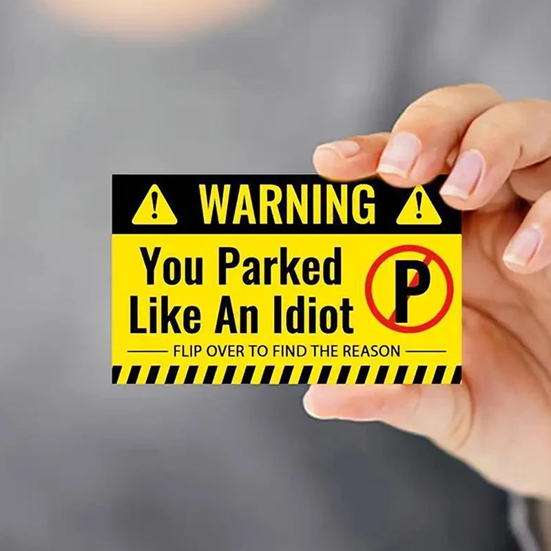50PCS Bad Parking Cards You Parked Like An Idiot Funny Cardboard Parking Violation Cards With Multi Violation Reasons