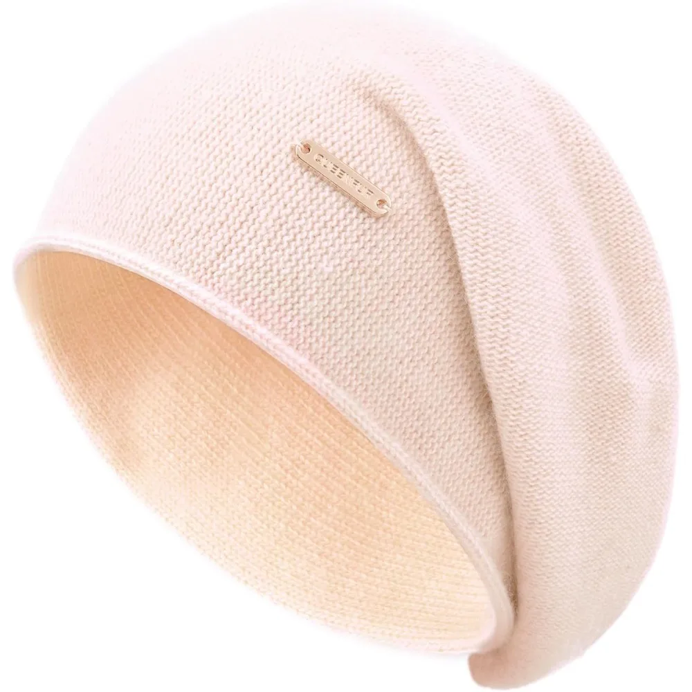 

Вязаные шапки-бини с напуском для женщин, кашемировая лыжная шапка, вязаная шерстяная мягкая теплая зимняя шапка