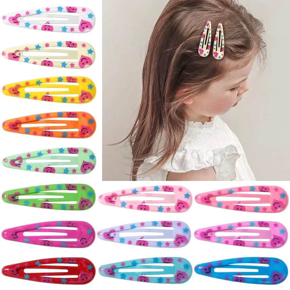 12/13/14Pcs Daisy BB Water Drop Hair Clips Spring Summer Fruits Kids Hair Bangs Hairgripes Colorful Barrette Wholesale