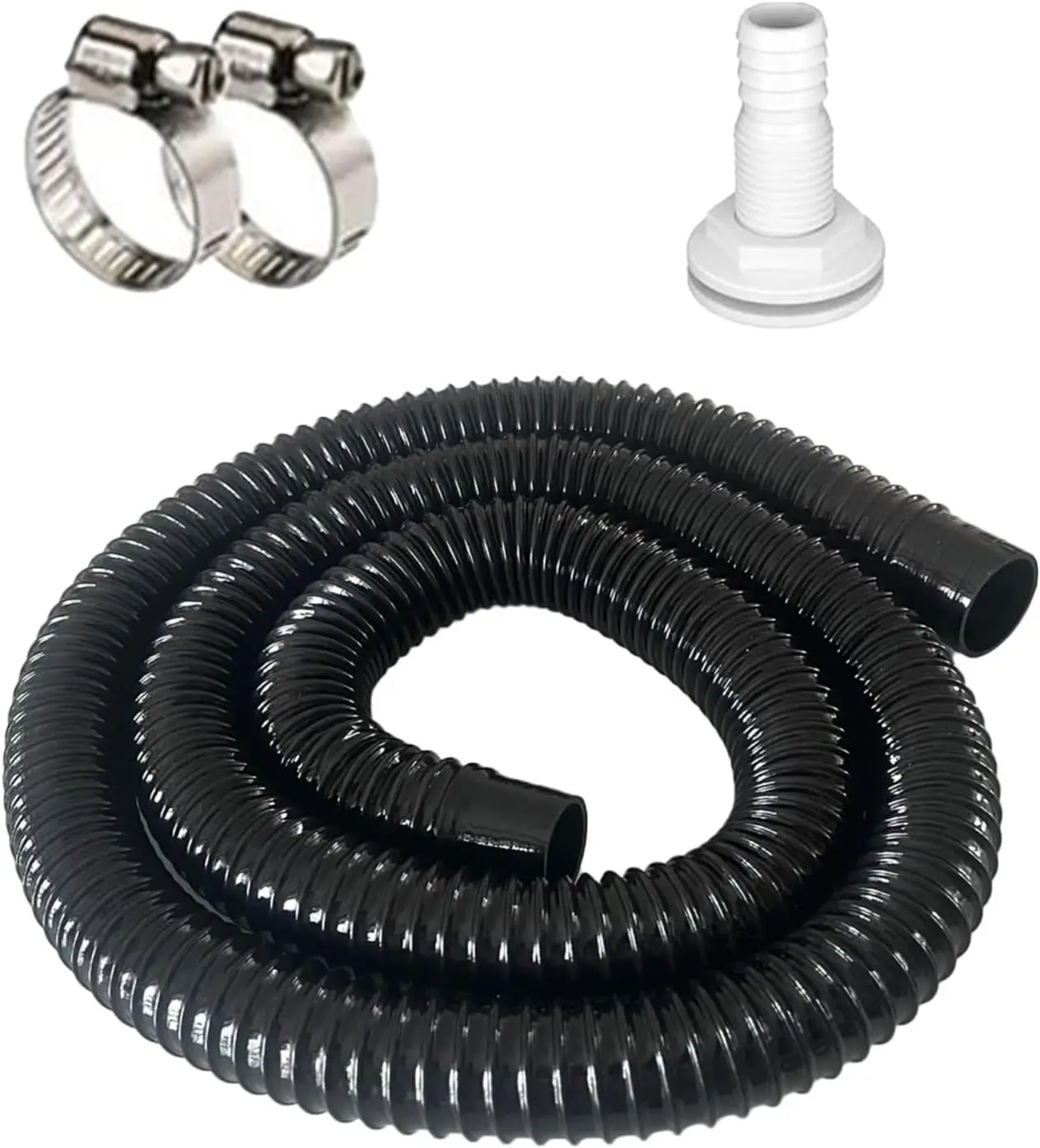 

Caravan Yacht Drainage Hose Bilge Pump Installation Fitting Kit Kink Free Flexible PVC Hose With 2 Clamp Outlet RV Accessory