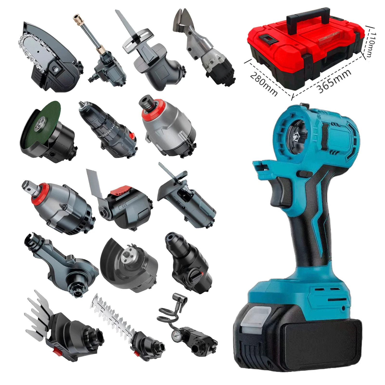 Lithium Battery Multi-function Electrical Tool Kits Rechargeable Power Tool Set Hard Case Hammers Adjustable