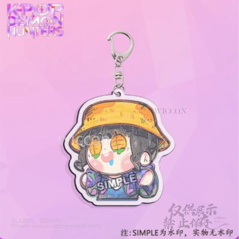 Anime Demon Hunters K-Pop Mira 키 체인 미스터리 베이비 로맨스 Jinu Zoe Abby 펜던트 컬렉션 열쇠 고리 여성 할로윈 파티