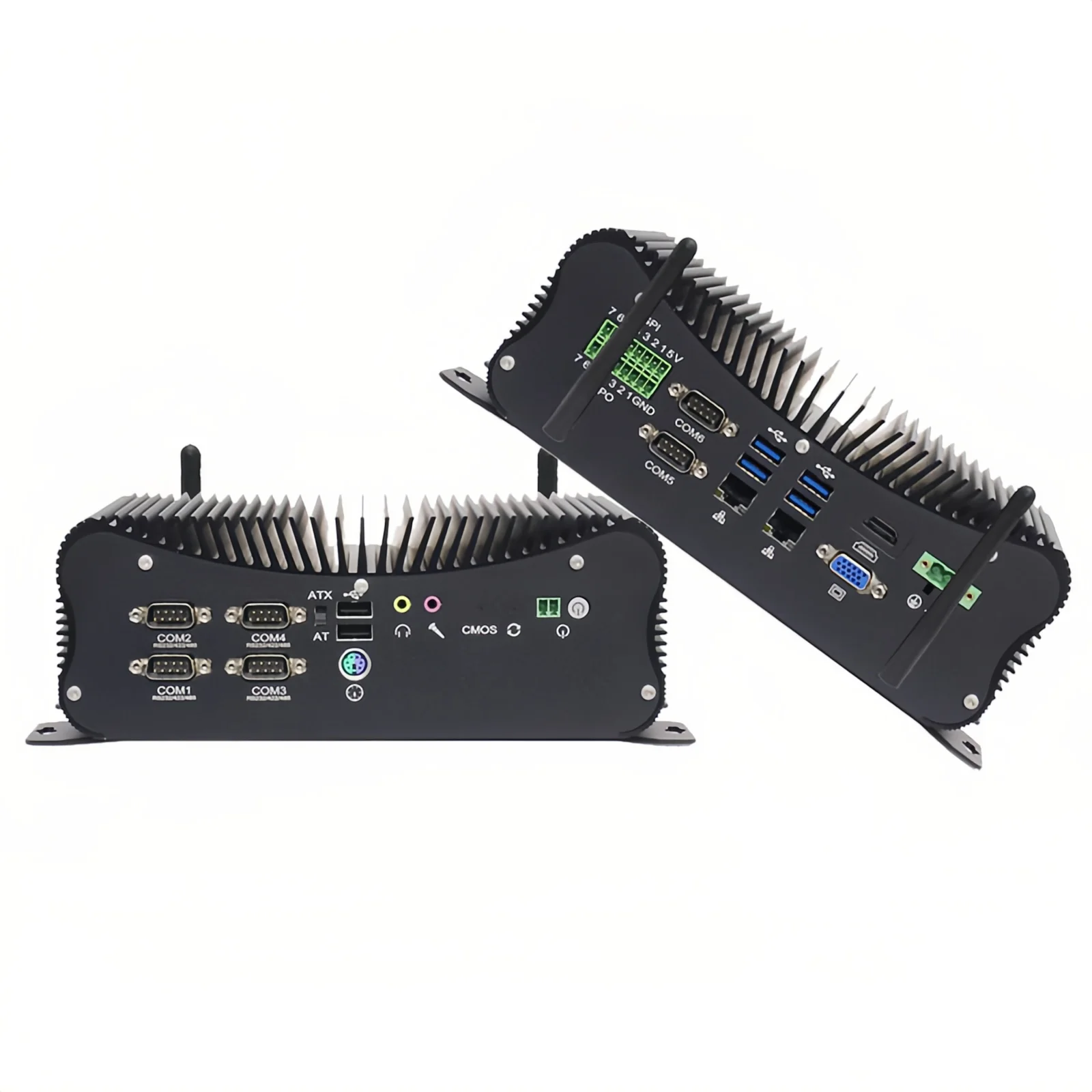 Linkleaps High Performance Embedded Fanless Industrial Edge Computer Mini PC with 4th to 13th Gen Core I7 I5 I3 6 COM Dual GbE