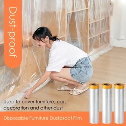 Pre-Taped Masking Film Protection PE Covering Cloth Tape for Spray Paint Automobile Painting Living Room Furniture Dust-proof