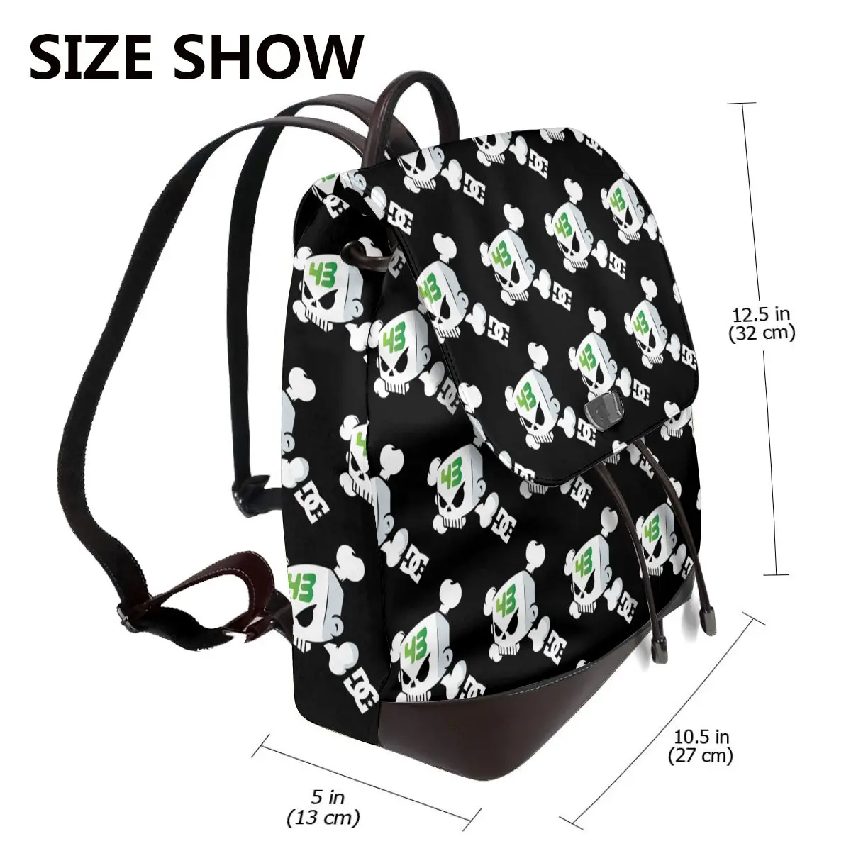 Ken Block Skull 43 Bookbag School Student Bags Hiking Travel Daypack for Women Fashion Derma Backpack