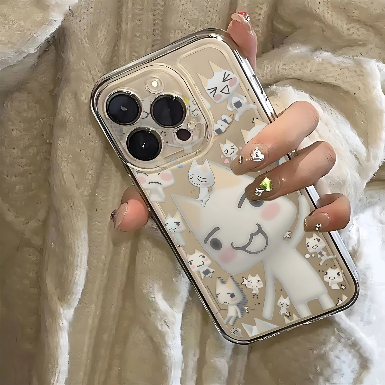 INS Cute Toro Inoue Cat Clear Case per Samsung A73 A72 A71 A55 A52 A51 A50 A35 A33 A32 A31 A30 A24 A23 A22 A13 A12 A05 5G Cover