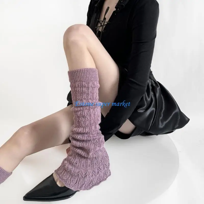 

090B Breathable 90s Ribbed Sock Sleeves Flared Leg Warmer for Casual Outfits