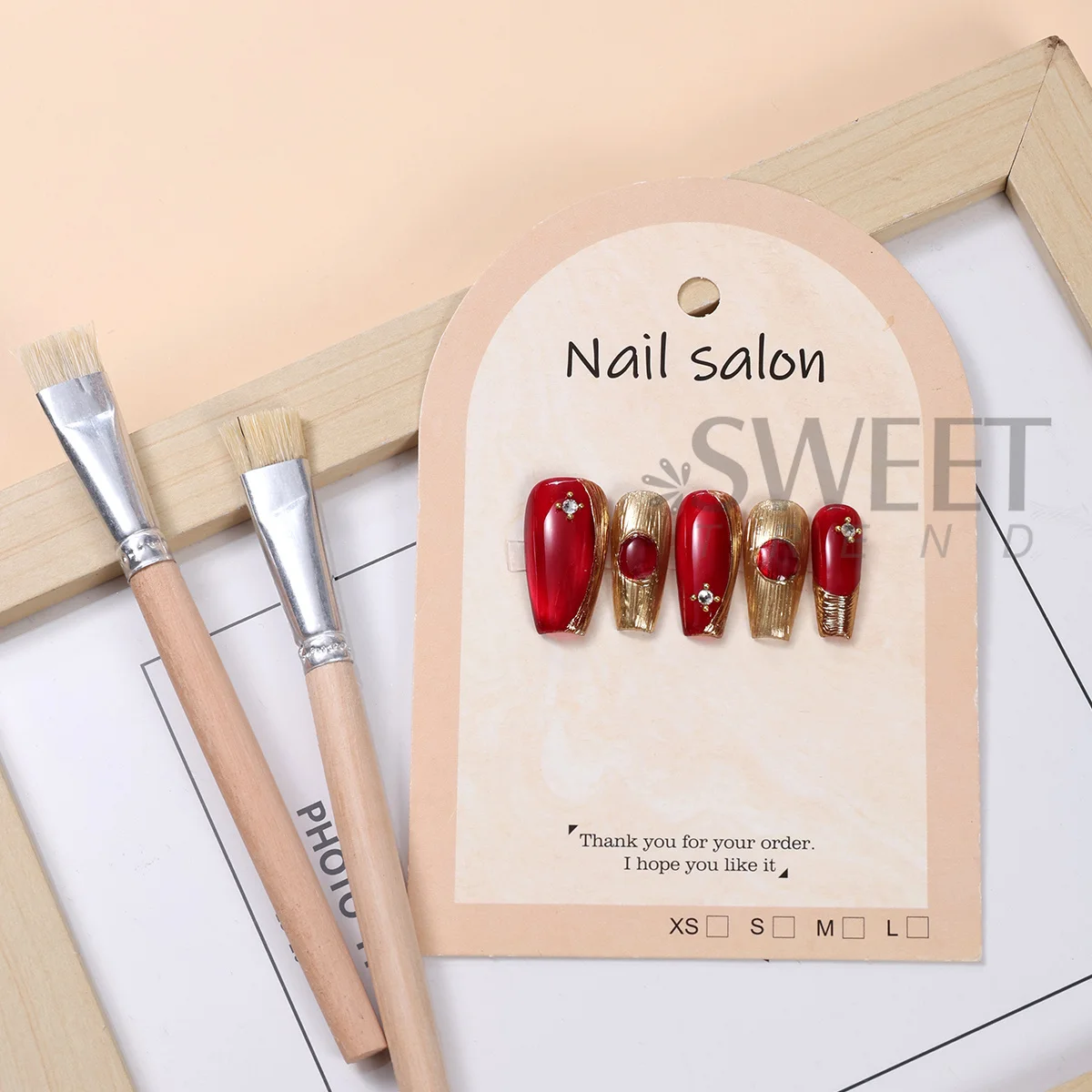 3pcs Wooden Handle Nail Texture Modeling Hard Bristle Brush Drawing Wave Metal Wire Effect Tools Manicure Painting Pen Supplies