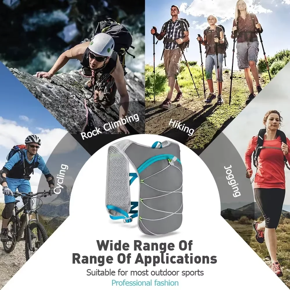 Lightweight Motor Cycling Backpack With Reflector Race Vest 2L Waterbag Travel Equipment For Men Women Mountain Biking Marathon