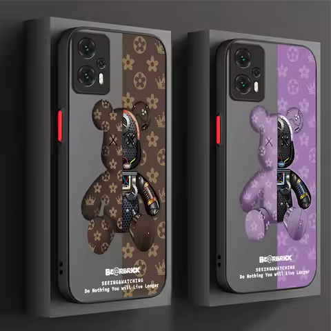 Fashion Robot Bear Case For Xiaomi Mi 13 12 11 Lite 5G 14 13T 12T 11T 14T Pro M5S C75 Poco X7 X6 F6 F5 X5 X3 NFC F3 M6 Pro 4G