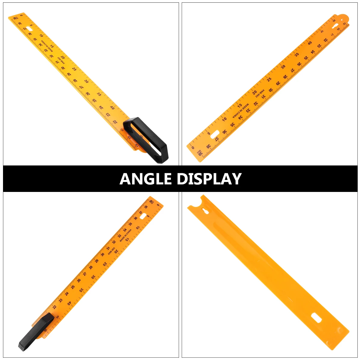 

1pc Math Teaching Ruler Plastic Sectional Measuring Tool Handle Yellow Student Desktop Safe Calibration Adjustable