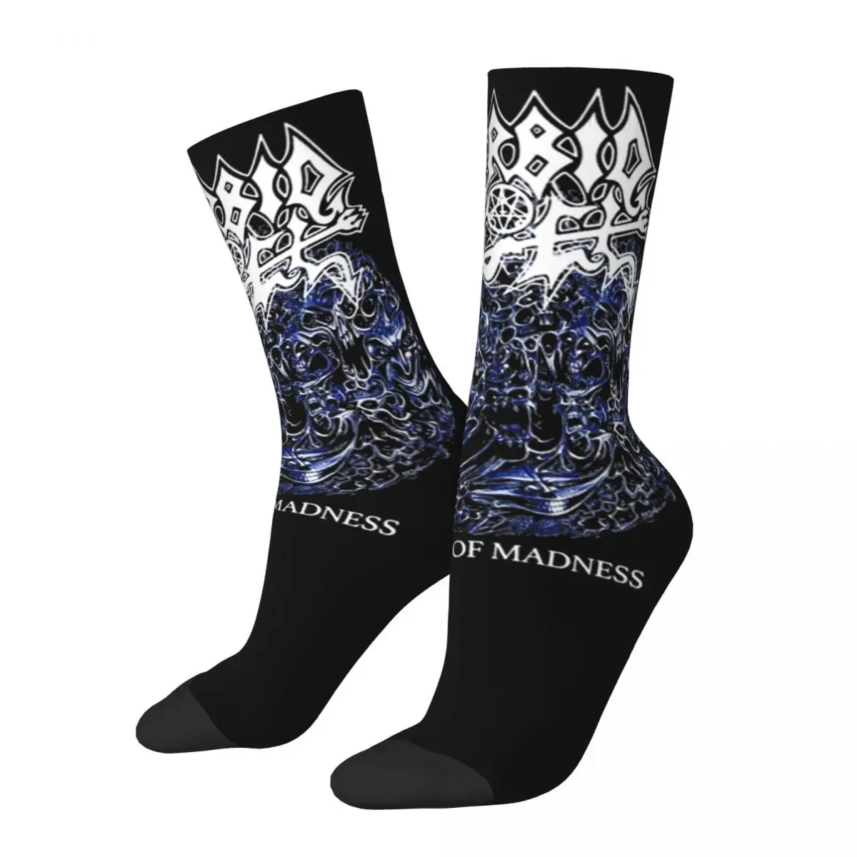 Harajuku Morbid Angel Basketball Socks Music Band Polyester Crew Socks for Unisex Sweat Absorbing