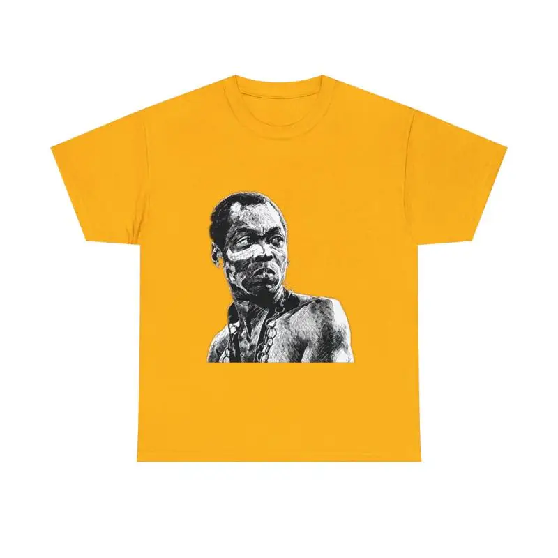 Fela Kuti Black White Art Print Heavy Cotton T Shirt
