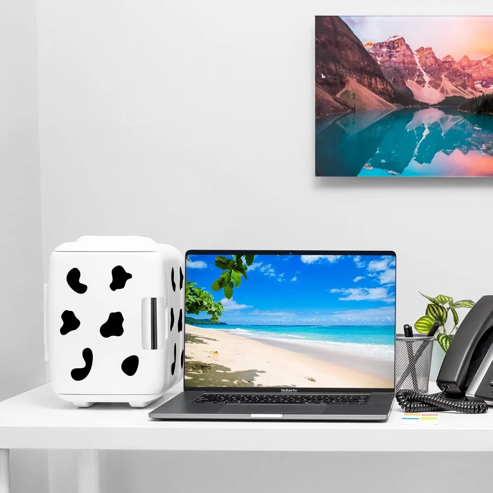 Mini geladeira para cuidados com a pele para quarto - carro, mesa de escritório e dormitório - refrigerador e aquecedor elétrico portátil de 4L/6 latas para alimentos