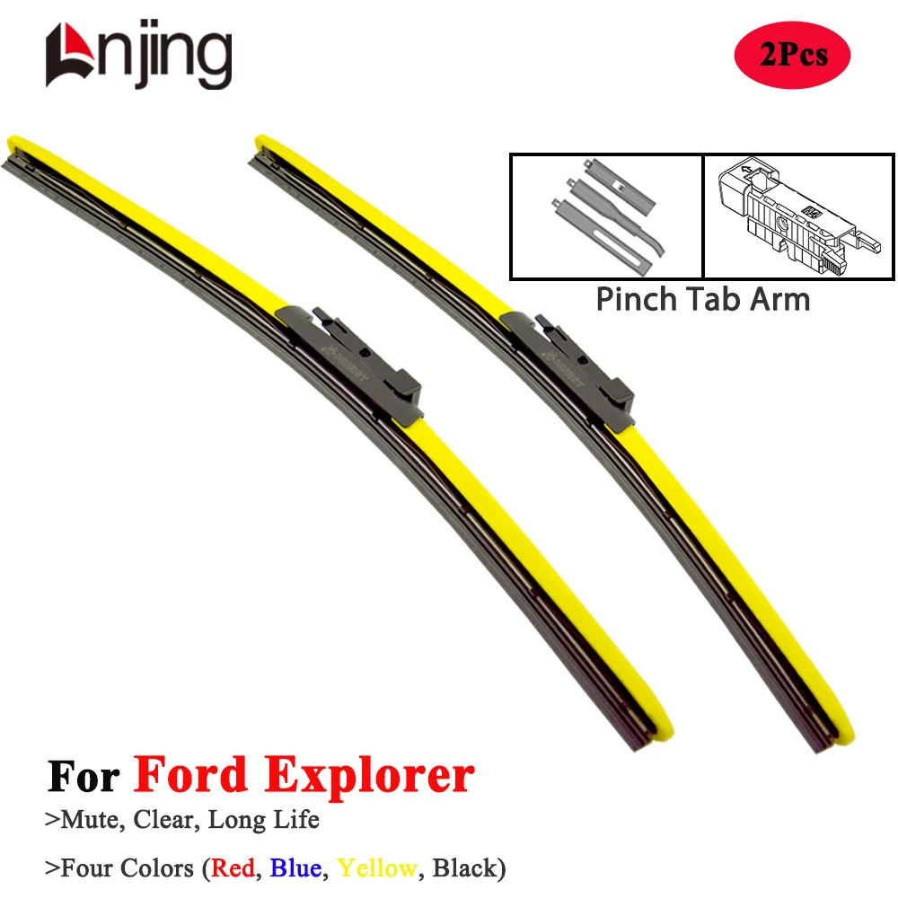 

LNJING Colorful Wiper Blades For Ford Explorer Sport Trac 2000 2006 2010 2013 2014 2016 2017 2018 2020 2023 2024 Car Accessories