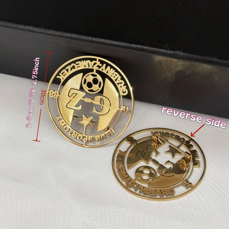 Custom Logo Brooch Simple Creativity Stainless Steel Company Pattern Brooches For Women Men Emblem Jewelry Accessories Gifts view 3