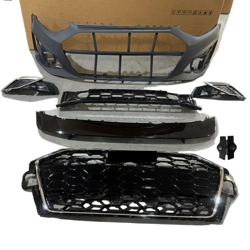 

Suitable for 2021-2024 Audi A4 B9.5 A4 Front Bumper Assembly Grille Fog Frame Kit