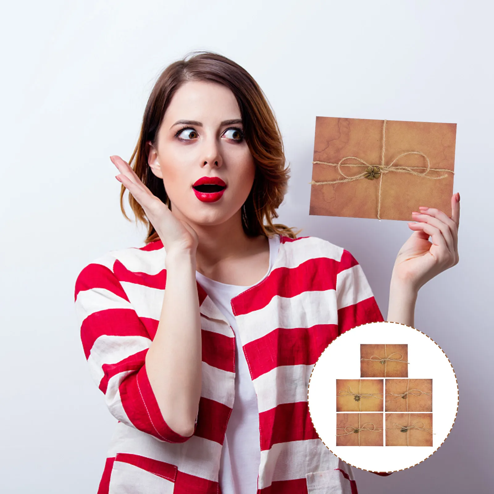 

5Set Vintage Paper and Envelope Kraft Writing Paper Letter Set for Personal Letters Invitations Weddings Blessing