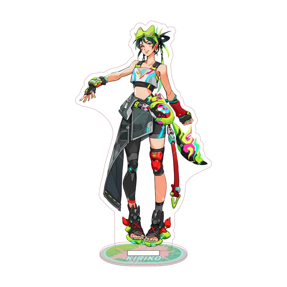 Overwatch2 Acrylic Stand Figure Kiriko Genji Hanzo Mercy Anime Character Desktop Ornament Keychain Collection Action Figure Gift view 2