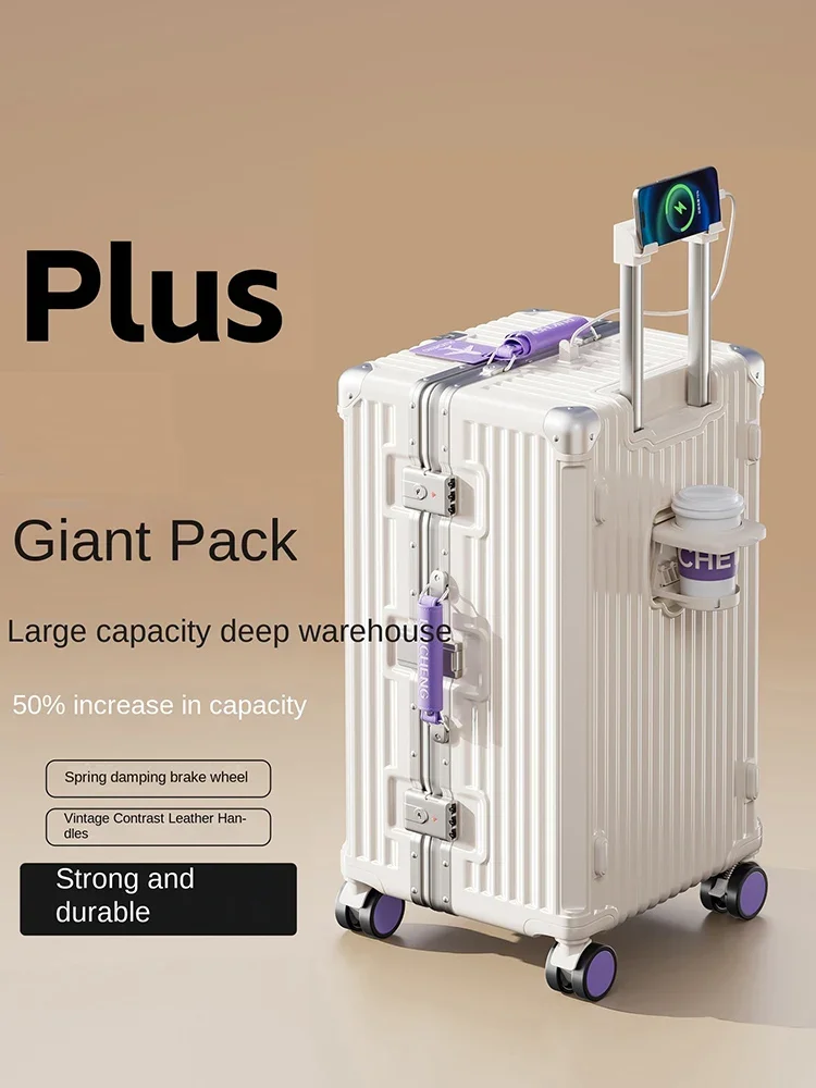 28/30/32 inch Travel Suitcases Large Capacity New Strong and Durable Thickened PC Aluminium Frame Trolley Luggage 20'' Carrier