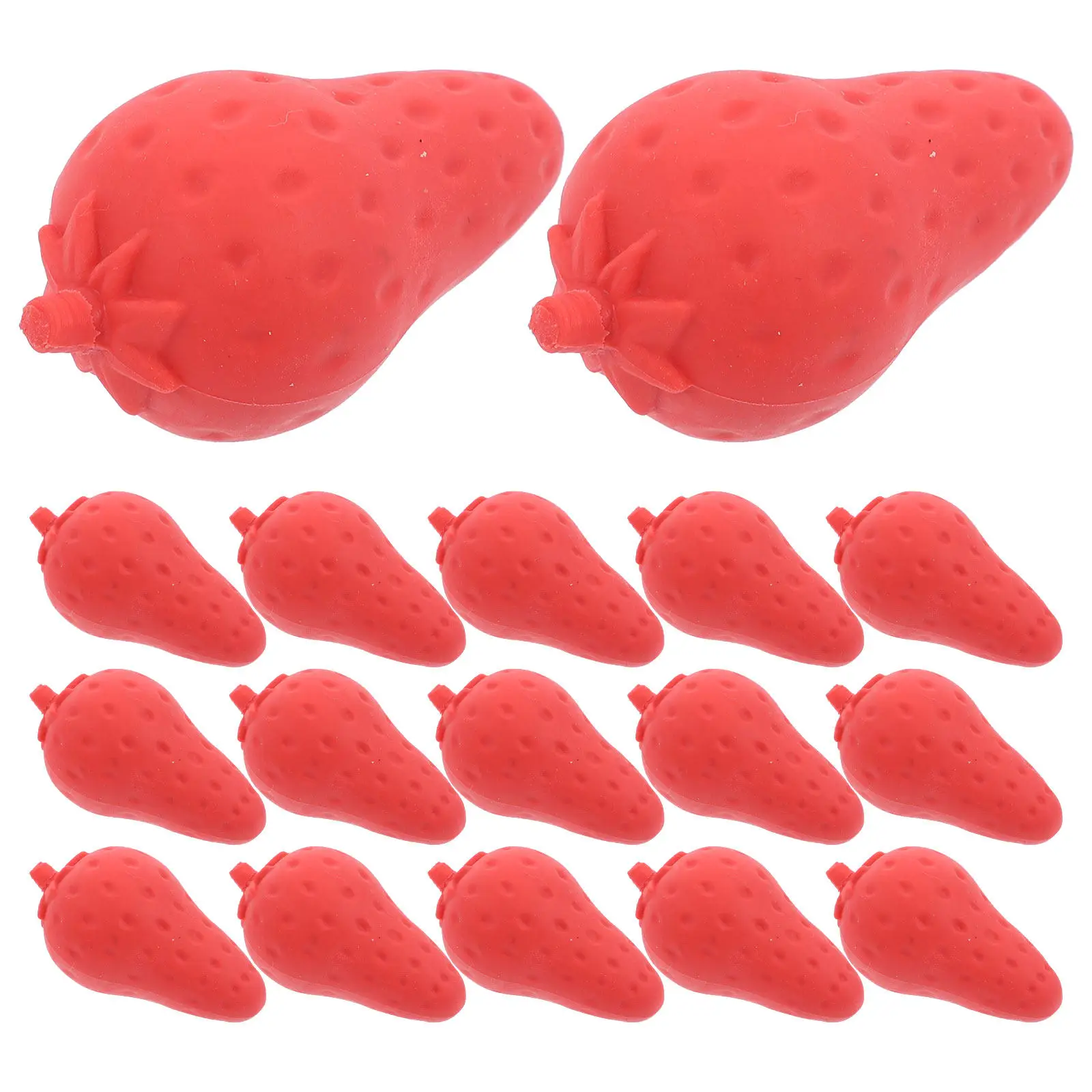 20Pcs Art Erasers for Strawberry Shaped Creative Erasers for Drawing Writing Smudge Free Clean Books Test Paper Party