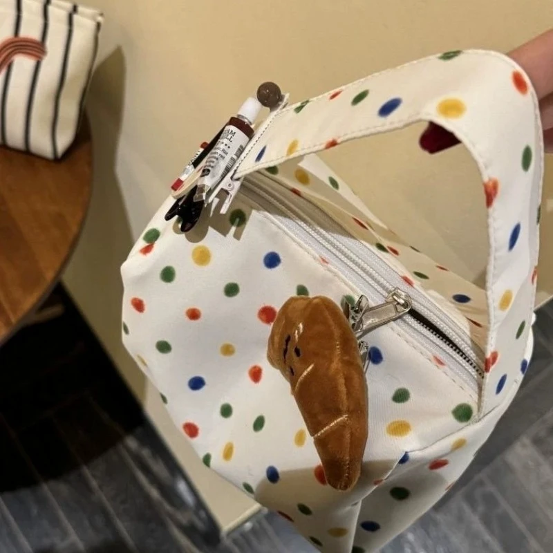 حقيبة مكياج ملونة منقطة، حقيبة مكياج محمولة ومكياج وغسيل للنساء