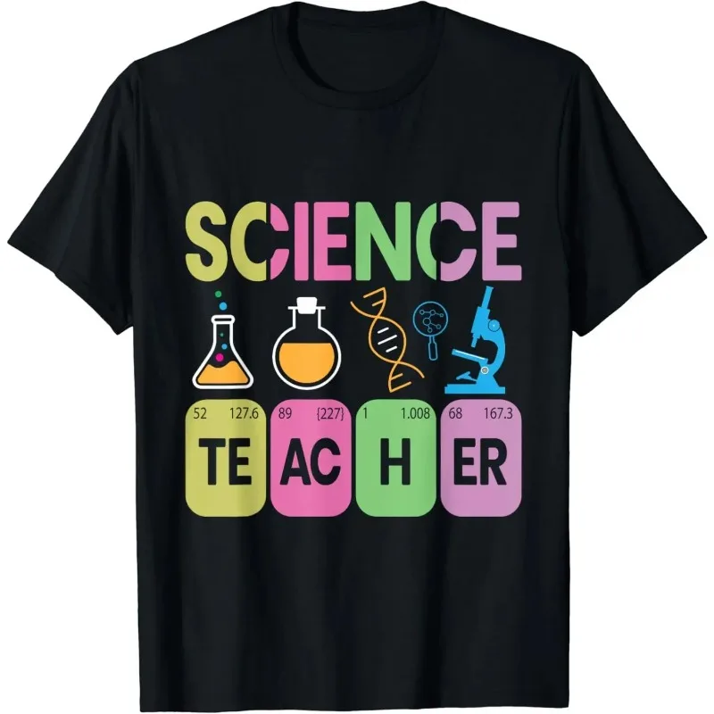 Funny Gift Science Teacher Chemistry Biology Physics Teacher Student T-Shirt Men Clothing Custom Printed Streetwear Harajuku
