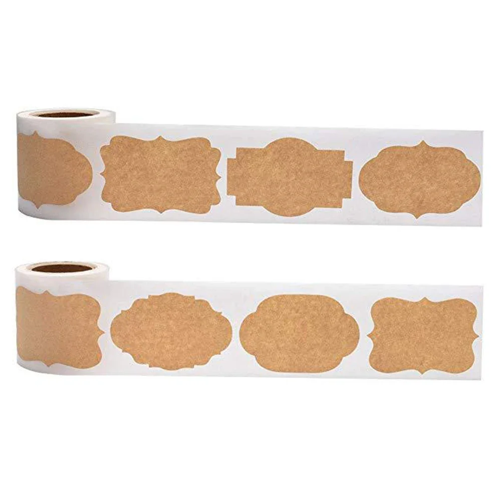 300 Stickers/Rolls/30x50mm Kraft Paper Blank Decorative Stickers Stickers Diy Stickers Baking Packaging Stickers Labels image 4