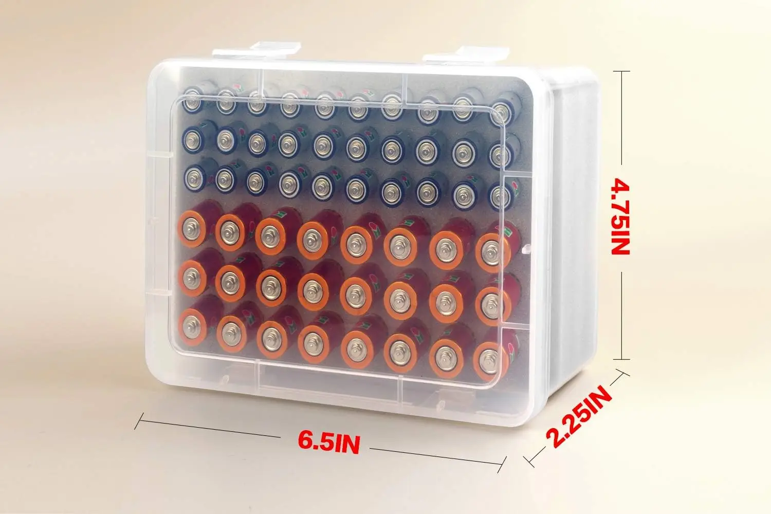 Battery Organizer Storage Box, Garage Case Holder for 24* AA, 30* AAA Batteries (Bag Not Include Batteries Pack)-White