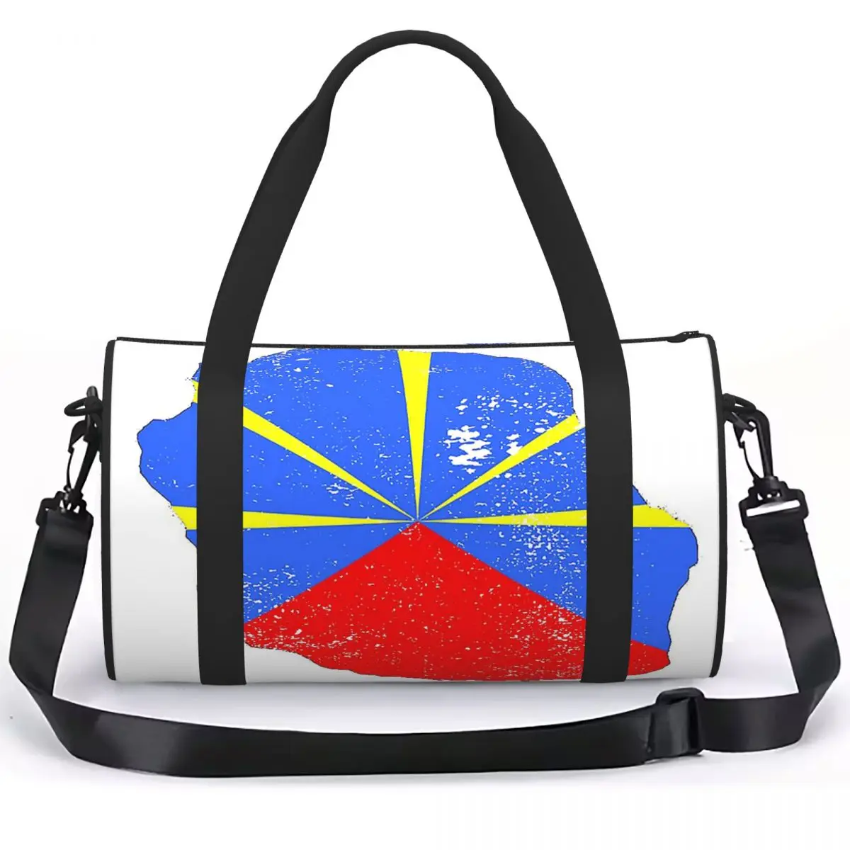 974 Reunion Island Flag Luggage Bag Multi-Functional Duffle Tote Bag Handbags Gym Bags Fitness Bag for Boys Girls