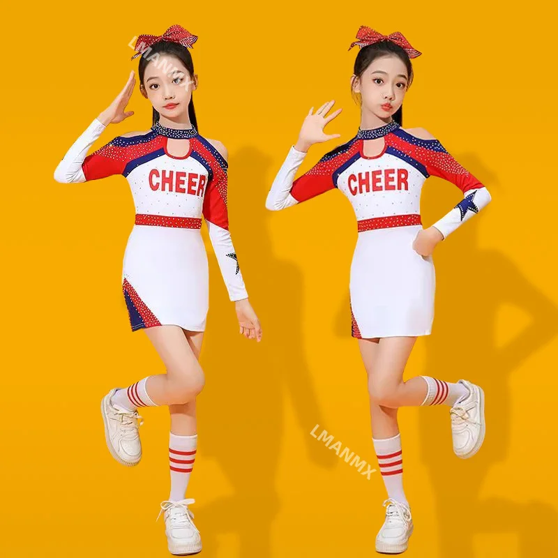 

Children's cheerleading competition uniform for primary and secondary school sports games cheerleading performance uniform