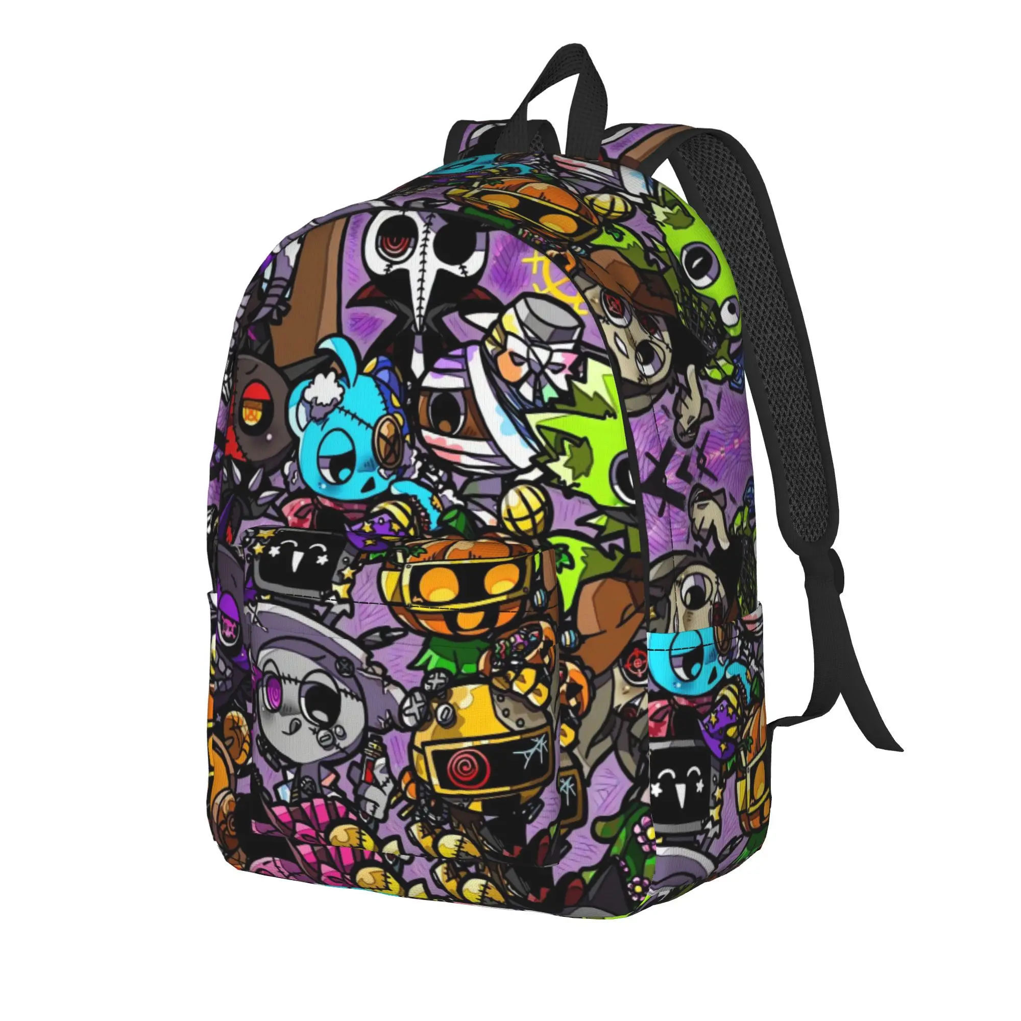 Cartoon S-Sprunkis Backpack Student  Breathable Backpacks Polyester Aesthetic High School Bags Travel High Quality Rucksack