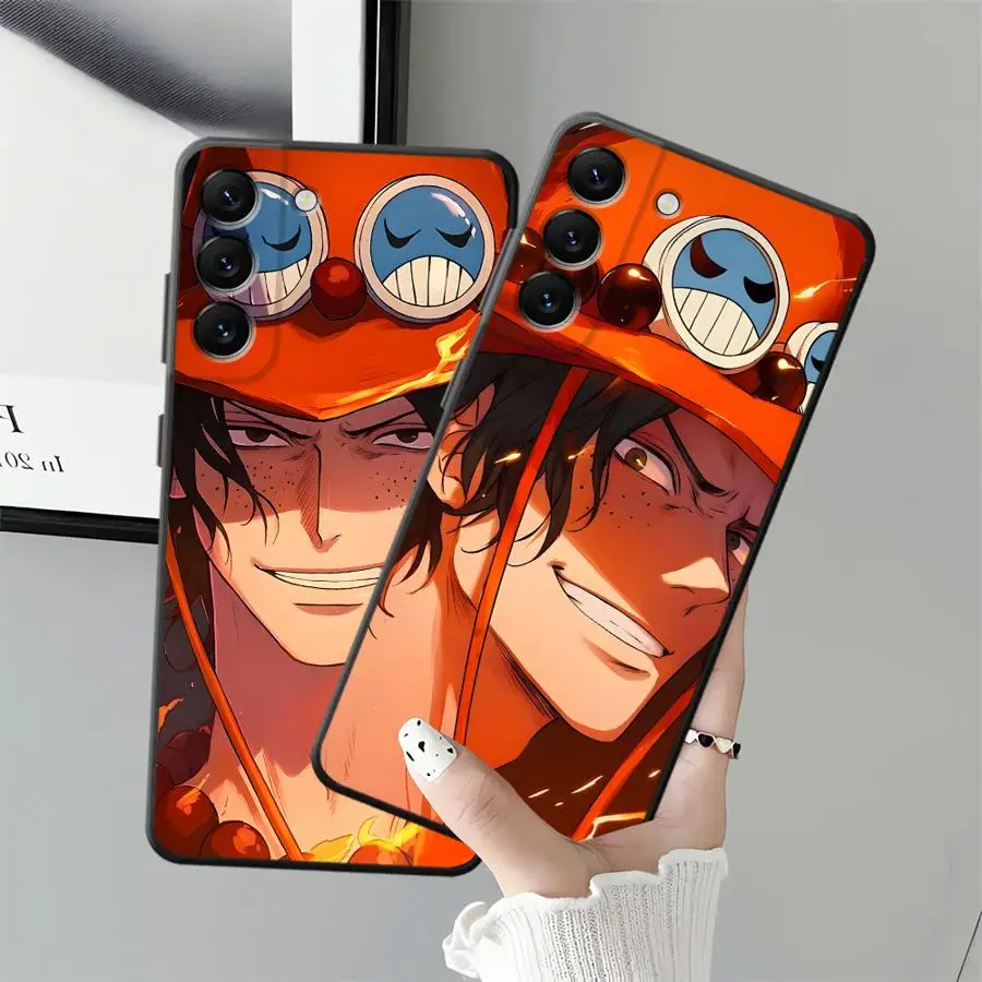 Cool One Piece Portgas D Ace Custodia morbida nera per telefono per Samsung Galaxy Note 20 Ultra 9 10 Plus S8 8 S10 S9