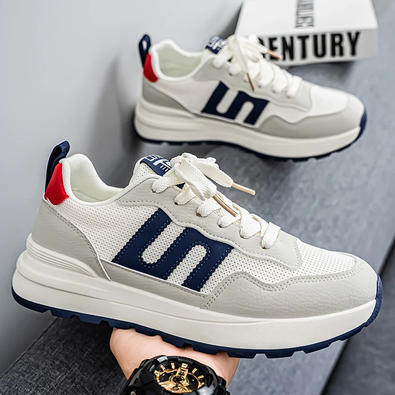 Men's 2025 New Model Mesh Breathable Fashionable Versatile Casual Sports Shoes for Men, Running Thick-soled Student Loafers