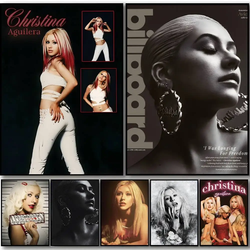 1PC Christina Aguilera Singer Poster pegatinas autoadhesivas son adecuadas para cualquier superficie de pared impermeable a prueba de humedad